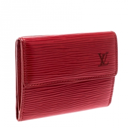 Pre Owned Louis Vuitton Red Epi Leather Ludlow Wallet