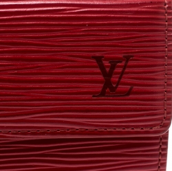 Pre Owned Louis Vuitton Red Epi Leather Ludlow Wallet