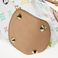 Pre Owned Louis Vuitton White Monogram Multicolor Coated Canvas 'Judy PM' Vintage Shoulder Bag