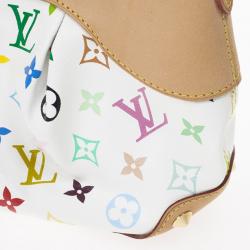 Pre Owned Louis Vuitton White Monogram Multicolor Coated Canvas 'Judy PM' Vintage Shoulder Bag
