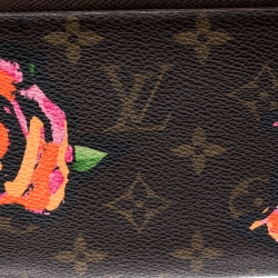 Pre Owned Louis Vuitton Monogram Canvas Limited Edition Stephen Sprouse Roses Zip Around Wallet