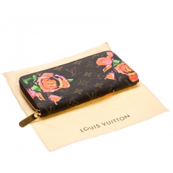Pre Owned Louis Vuitton Monogram Canvas Limited Edition Stephen Sprouse Roses Zip Around Wallet