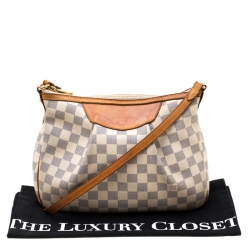 Pre Owned Louis Vuitton Damier Azur Canvas Siracusa PM Bag