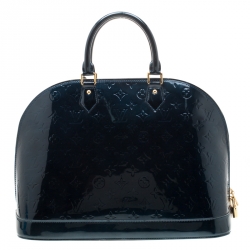 مملوكة مسبقًا Louis Vuitton Blue Nuit Monogram Vernis Alma GM Bag