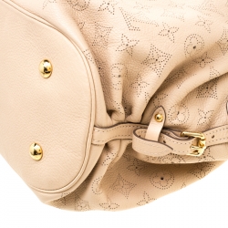 Pre Owned Louis Vuitton Biscuit Monogram Mahina Leather L Bag