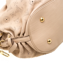 Pre Owned Louis Vuitton Biscuit Monogram Mahina Leather L Bag