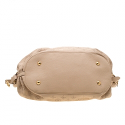 Pre Owned Louis Vuitton Biscuit Monogram Mahina Leather L Bag