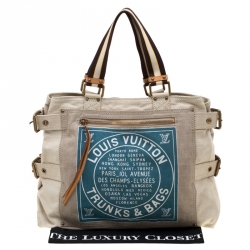 مملوكة مسبقًا Louis Vuitton Blue Toile Globe Shopper Cabas Limited Edition MM Bag