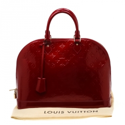 Pre Owned Louis Vuitton Pomme D’amour Monogram Vernis Alma GM Bag