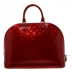 Pre Owned Louis Vuitton Pomme D’amour Monogram Vernis Alma GM Bag