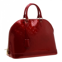 Pre Owned Louis Vuitton Pomme D’amour Monogram Vernis Alma GM Bag