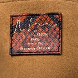 Pre Owned Louis Vuitton Red/Brown Ombre Monogram Canvas and Lizard Limited Edition Richard Prince Mancrazy Jokes Bag