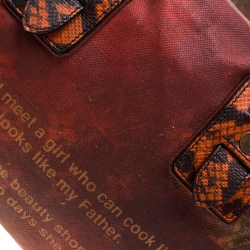 Pre Owned Louis Vuitton Red/Brown Ombre Monogram Canvas and Lizard Limited Edition Richard Prince Mancrazy Jokes Bag