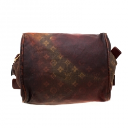 Pre Owned Louis Vuitton Red/Brown Ombre Monogram Canvas and Lizard Limited Edition Richard Prince Mancrazy Jokes Bag