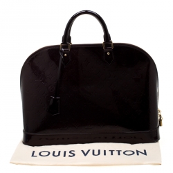 Pre Owned Louis Vuitton Amarante Monogram Vernis Alma Voyager Bag