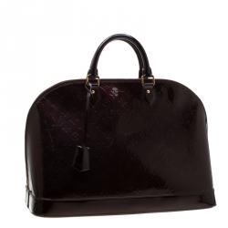 Pre Owned Louis Vuitton Amarante Monogram Vernis Alma Voyager Bag