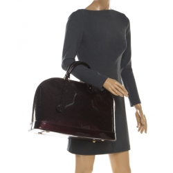 Pre Owned Louis Vuitton Amarante Monogram Vernis Alma Voyager Bag