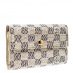 Pre Owned Louis Vuitton Damier Azur Canvas Alexandra Wallet