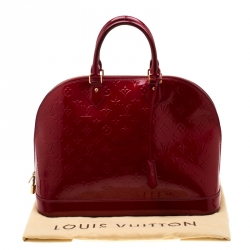 Pre Owned Louis Vuitton Pomme D’amour Monogram Vernis Alma GM Bag