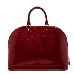 Pre Owned Louis Vuitton Pomme D’amour Monogram Vernis Alma GM Bag