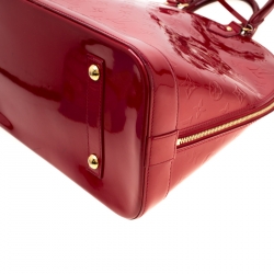 Pre Owned Louis Vuitton Pomme D’amour Monogram Vernis Alma GM Bag