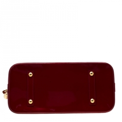 Pre Owned Louis Vuitton Pomme D’amour Monogram Vernis Alma GM Bag
