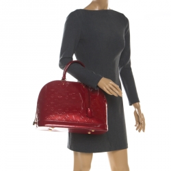 Pre Owned Louis Vuitton Pomme D’amour Monogram Vernis Alma GM Bag