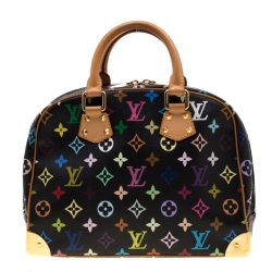 Pre Owned Louis Vuitton Black Monogram Multicolore Trouville Bag