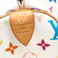 Pre Owned حقيبة لوي فيتون سبيدي كانفاس مونوغرامي متعددة الألوان بيضاء 30