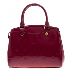 Pre Owned Louis Vuitton Rouge Fauviste Monogram Vernis Brea PM NM Bag