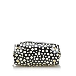 Pre Owned Louis Vuitton Black Monogram Satin Yayoi Kusama Dots Infinity Lockit Vertical MM Bag