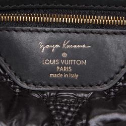 Pre Owned Louis Vuitton Black Monogram Satin Yayoi Kusama Dots Infinity Lockit Vertical MM Bag