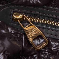 Pre Owned Louis Vuitton Black Monogram Satin Yayoi Kusama Dots Infinity Lockit Vertical MM Bag