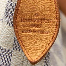 Pre Owned  Louis Vuitton White Damier Azur Canvas Saleya MM Tote