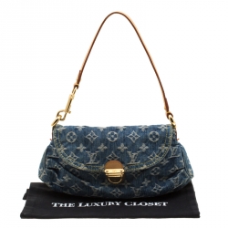 مملوكة مسبقًا حقيبة لوي فيتون ميني بليتي صغيرة دنيم مونوغرامي زرقاء