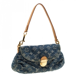 مملوكة مسبقًا حقيبة لوي فيتون ميني بليتي صغي رة دنيم مونوغرامي زرقاء
