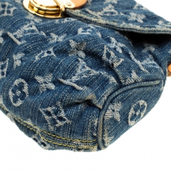 مملوكة مسبقًا حقيبة لوي فيتون ميني بليتي صغيرة دنيم مونوغرامي زرقاء