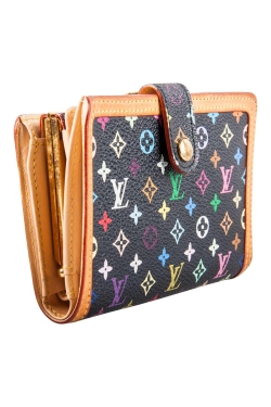 Louis Vuitton Black Multicolore Monogram Canvas French Wallet