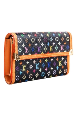 Pre Owned Louis Vuitton Black Multicolore Monogram Canvas Porte Tresor International Wallet