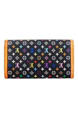 Pre Owned Louis Vuitton Black Multicolore Monogram Canvas Porte Tresor International Wallet
