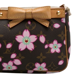 مملوكة مسبقًا حقيبة اكسسوارات صغيرة لوي فيتون شيري بلوسوم كانفاس مونوغرامي