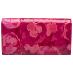 Pre Owned Louis Vuitton Indian Rose Monogram Vernis Ikat Limited Edition Sarah Wallet