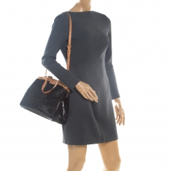 Pre Owned Louis Vuitton Amarante Monogram Vernis Brea MM Bag