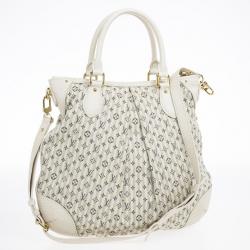 Pre Owned Louis Vuitton Blue And White Monogram Mini Lin Croisette Marina PM Bag