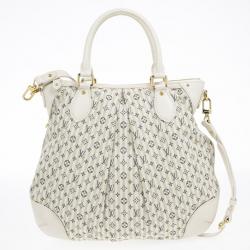 Pre Owned Louis Vuitton Blue And White Monogram Mini Lin Croisette Marina PM Bag