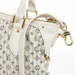 Pre Owned Louis Vuitton Blue And White Monogram Mini Lin Croisette Marina PM Bag