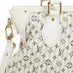 Pre Owned Louis Vuitton Blue And White Monogram Mini Lin Croisette Marina PM Bag