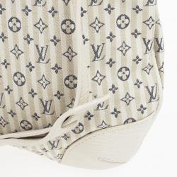 Pre Owned Louis Vuitton Blue And White Monogram Mini Lin Croisette Marina PM Bag