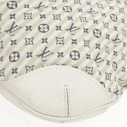 Pre Owned Louis Vuitton Blue And White Monogram Mini Lin Croisette Marina PM Bag