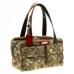 مملوكة مسبقًا Louis Vuitton Light Olive Green Monogramouflage Denim Limited Edition Jasmine Satchel